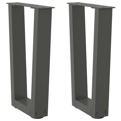 vidaXL Coffee Table Legs V-Shape 2 pcs Anthracite 28x(42-43.3) cm Steel