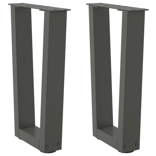 vidaXL Coffee Table Legs V-Shape 2 pcs Anthracite 28x(42-43.3) cm Steel