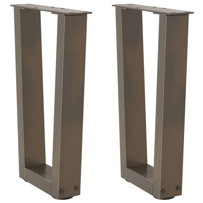 vidaXL Coffee Table Legs V-Shape 2 pcs Natural Steel 28x(42-43.3) cm Steel