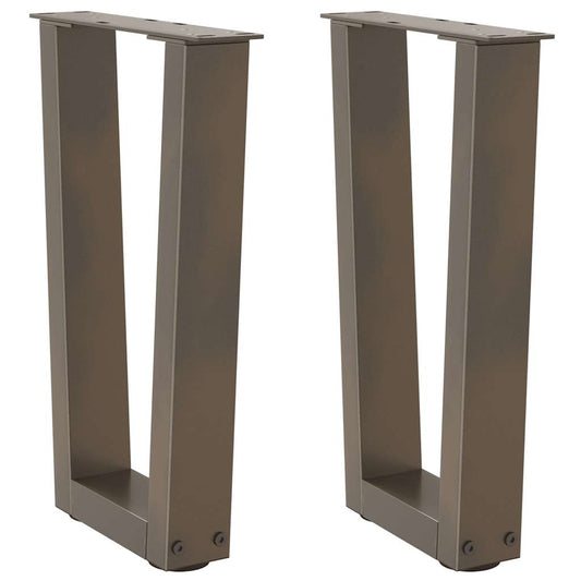 vidaXL Coffee Table Legs V-Shape 2 pcs Natural Steel 28x(42-43.3) cm Steel