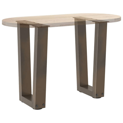 vidaXL Coffee Table Legs V-Shape 2 pcs Natural Steel 28x(42-43.3) cm Steel
