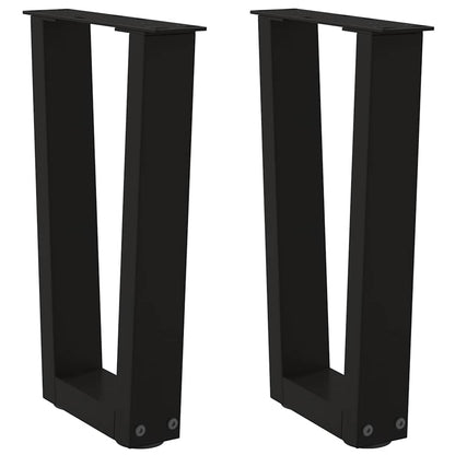 vidaXL Coffee Table Legs V-Shape 2 pcs Black 38x(42-43.3) cm Steel