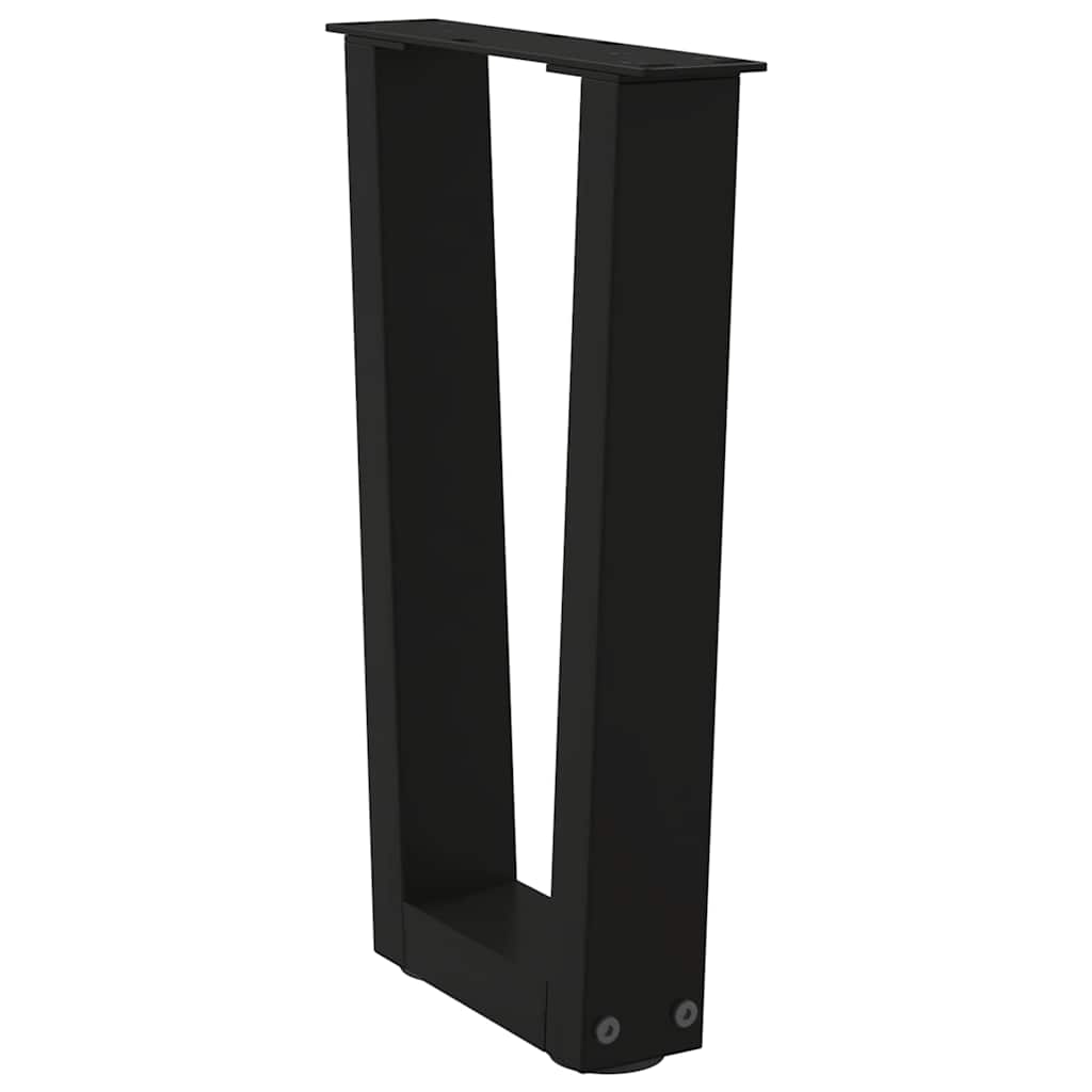 vidaXL Coffee Table Legs V-Shape 2 pcs Black 38x(42-43.3) cm Steel