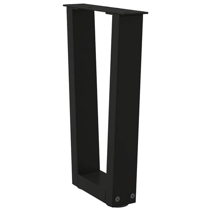 vidaXL Coffee Table Legs V-Shape 2 pcs Black 38x(42-43.3) cm Steel