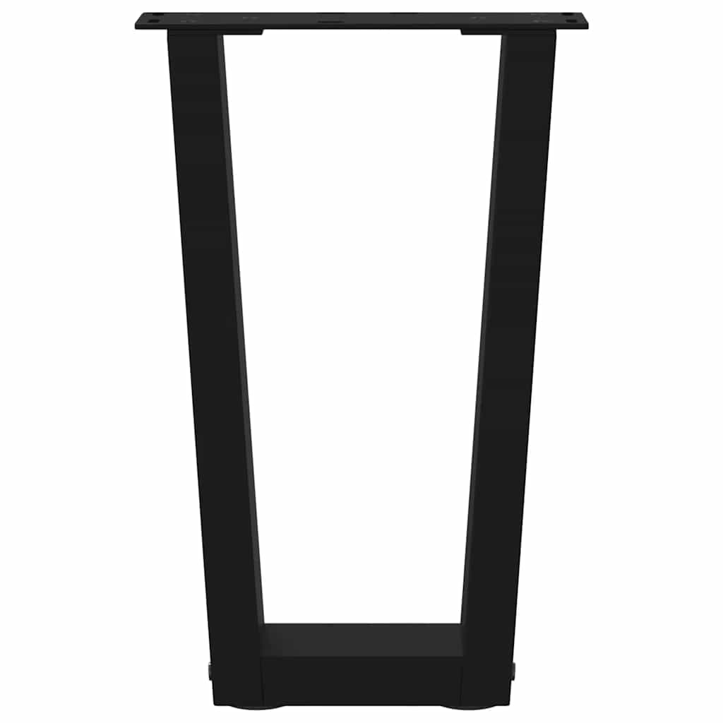 vidaXL Coffee Table Legs V-Shape 2 pcs Black 38x(42-43.3) cm Steel