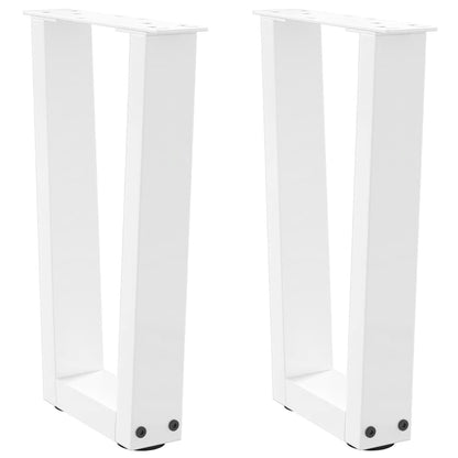 vidaXL Coffee Table Legs V-Shape 2 pcs White 38x(42-43.3) cm Steel