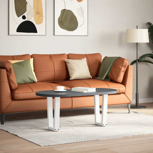 vidaXL Coffee Table Legs V-Shape 2 pcs White 38x(42-43.3) cm Steel
