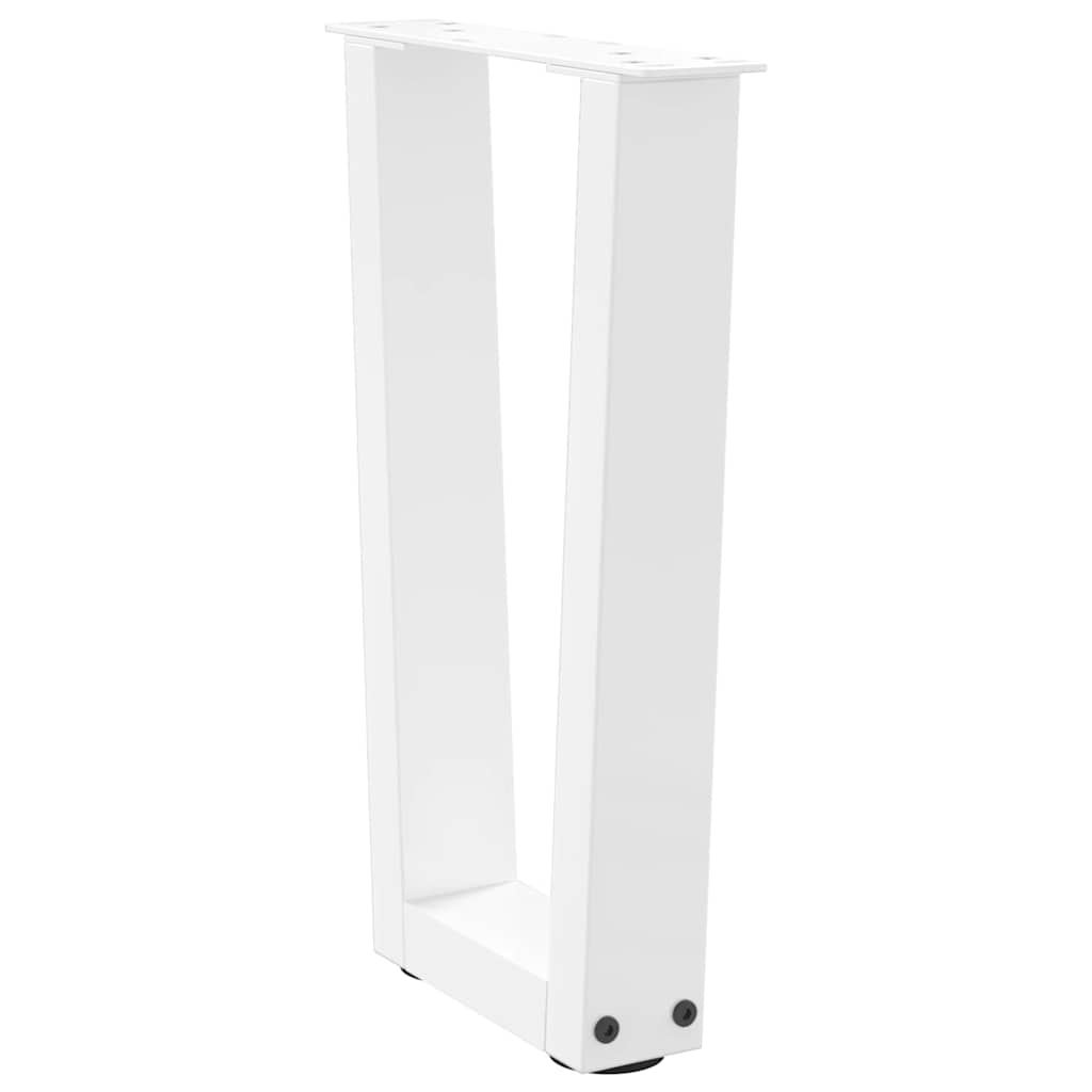 vidaXL Coffee Table Legs V-Shape 2 pcs White 38x(42-43.3) cm Steel