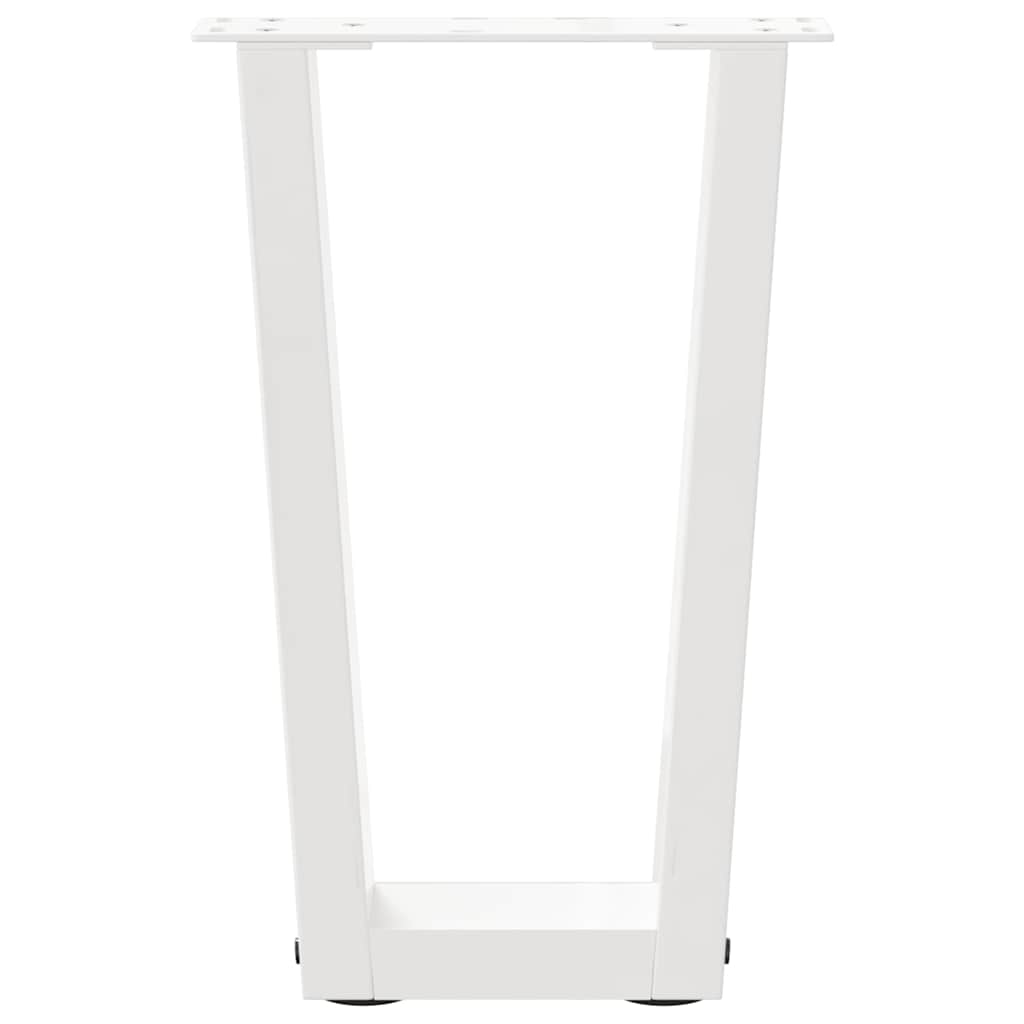 vidaXL Coffee Table Legs V-Shape 2 pcs White 38x(42-43.3) cm Steel