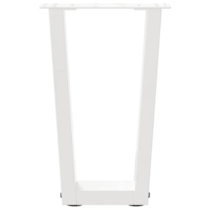 vidaXL Coffee Table Legs V-Shape 2 pcs White 38x(42-43.3) cm Steel