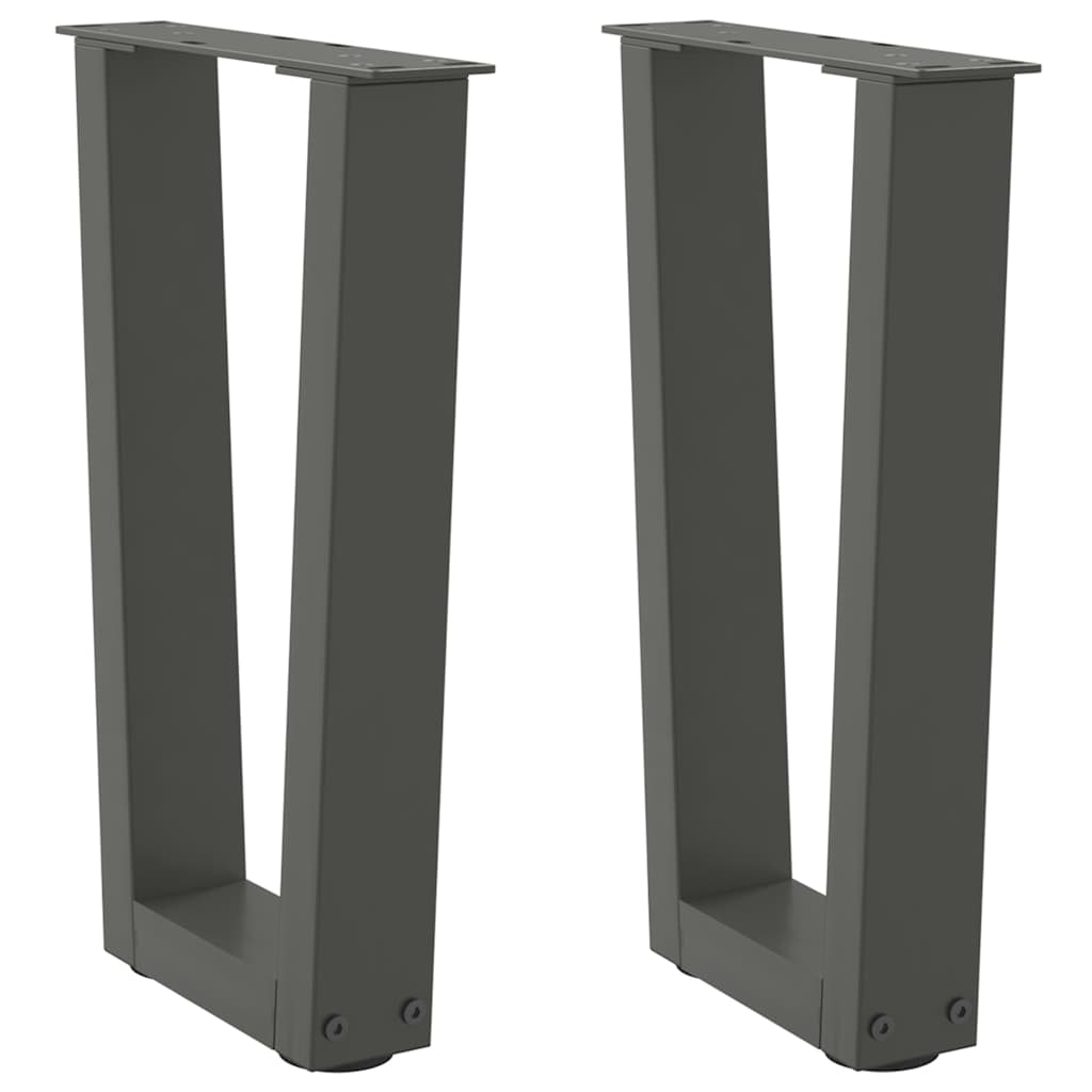 vidaXL Coffee Table Legs V-Shape 2 pcs Anthracite 38x(42-43.3) cm Steel