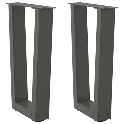 vidaXL Coffee Table Legs V-Shape 2 pcs Anthracite 38x(42-43.3) cm Steel