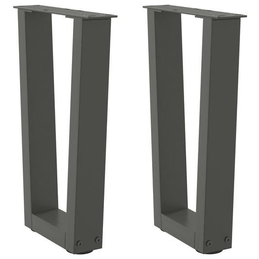 vidaXL Coffee Table Legs V-Shape 2 pcs Anthracite 38x(42-43.3) cm Steel