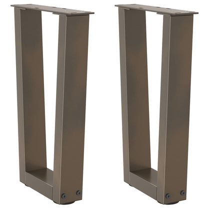 vidaXL Coffee Table Legs V-Shape 2 pcs Natural Steel 38x(42-43.3) cm Steel