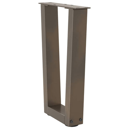 vidaXL Coffee Table Legs V-Shape 2 pcs Natural Steel 38x(42-43.3) cm Steel