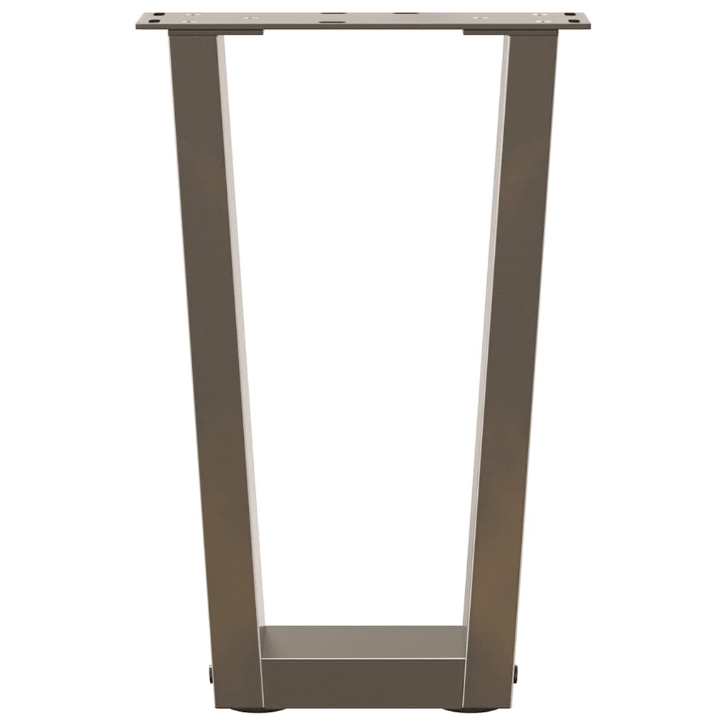vidaXL Coffee Table Legs V-Shape 2 pcs Natural Steel 38x(42-43.3) cm Steel
