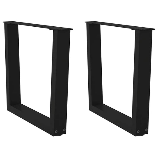 vidaXL Coffee Table Legs V-Shape 2 pcs Black 50x(42-43.3) cm Steel