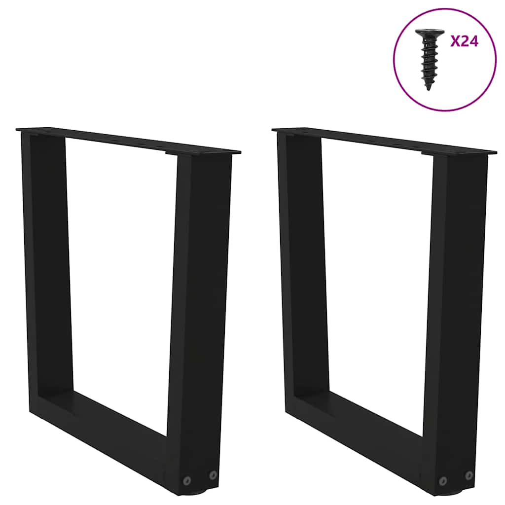 vidaXL Coffee Table Legs V-Shape 2 pcs Black 50x(42-43.3) cm Steel