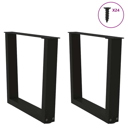 vidaXL Coffee Table Legs V-Shape 2 pcs Black 50x(42-43.3) cm Steel