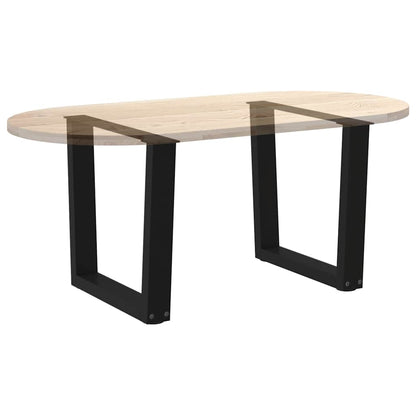 vidaXL Coffee Table Legs V-Shape 2 pcs Black 50x(42-43,3) cm Steel