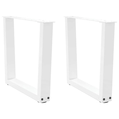 vidaXL Coffee Table Legs V-Shape 2 pcs White 50x(42-43.3) cm Steel