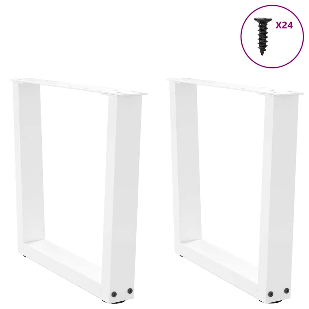 vidaXL Coffee Table Legs V-Shape 2 pcs White 50x(42-43.3) cm Steel