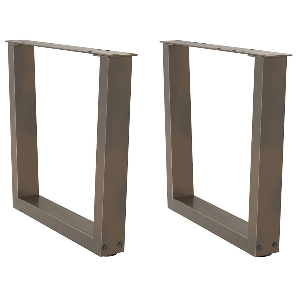 vidaXL Coffee Table Legs V-Shape 2 pcs Natural Steel 50x(42-43.3) cm Steel