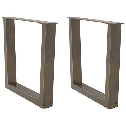 vidaXL Coffee Table Legs V-Shape 2 pcs Natural Steel 50x(42-43.3) cm Steel