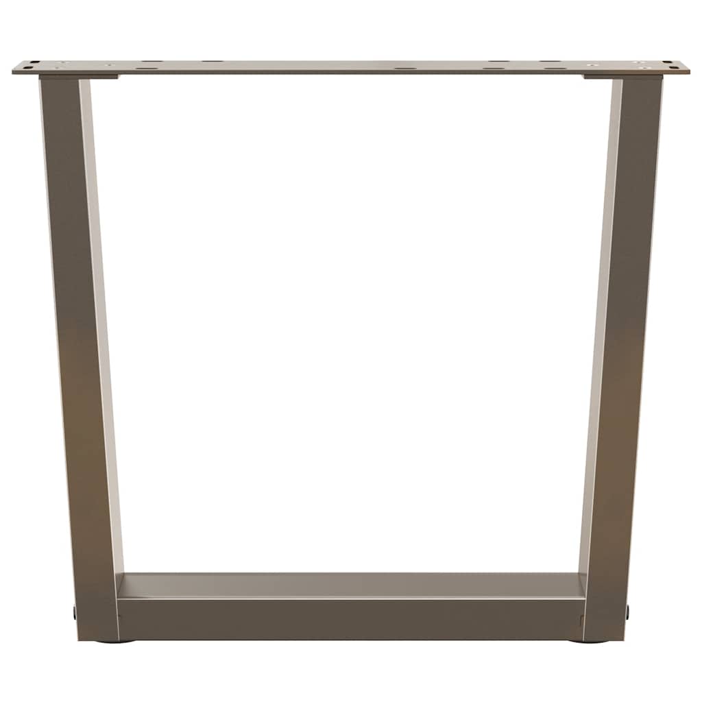 vidaXL Coffee Table Legs V-Shape 2 pcs Natural Steel 50x(42-43.3) cm Steel