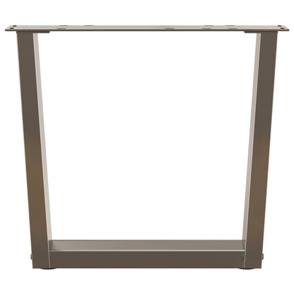 vidaXL Coffee Table Legs V-Shape 2 pcs Natural Steel 50x(42-43.3) cm Steel