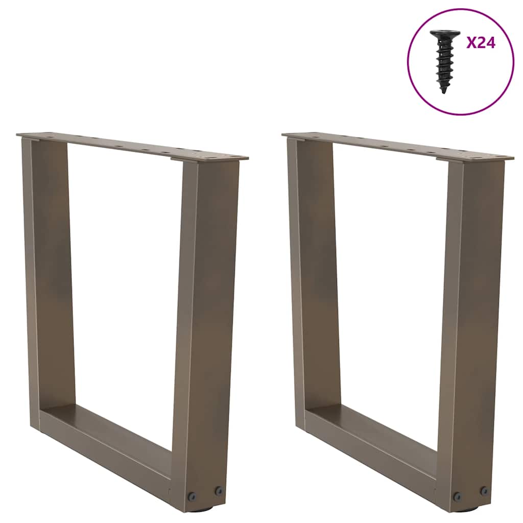 vidaXL Coffee Table Legs V-Shape 2 pcs Natural Steel 50x(42-43,3) cm Steel