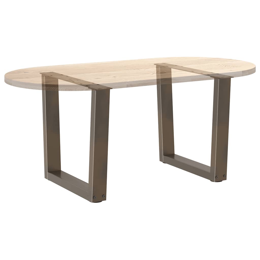 vidaXL Coffee Table Legs V-Shape 2 pcs Natural Steel 50x(42-43.3) cm Steel