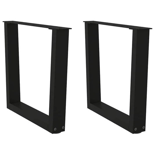 vidaXL Coffee Table Legs V-Shape 2 pcs Black 60x(42-43.3) cm Steel