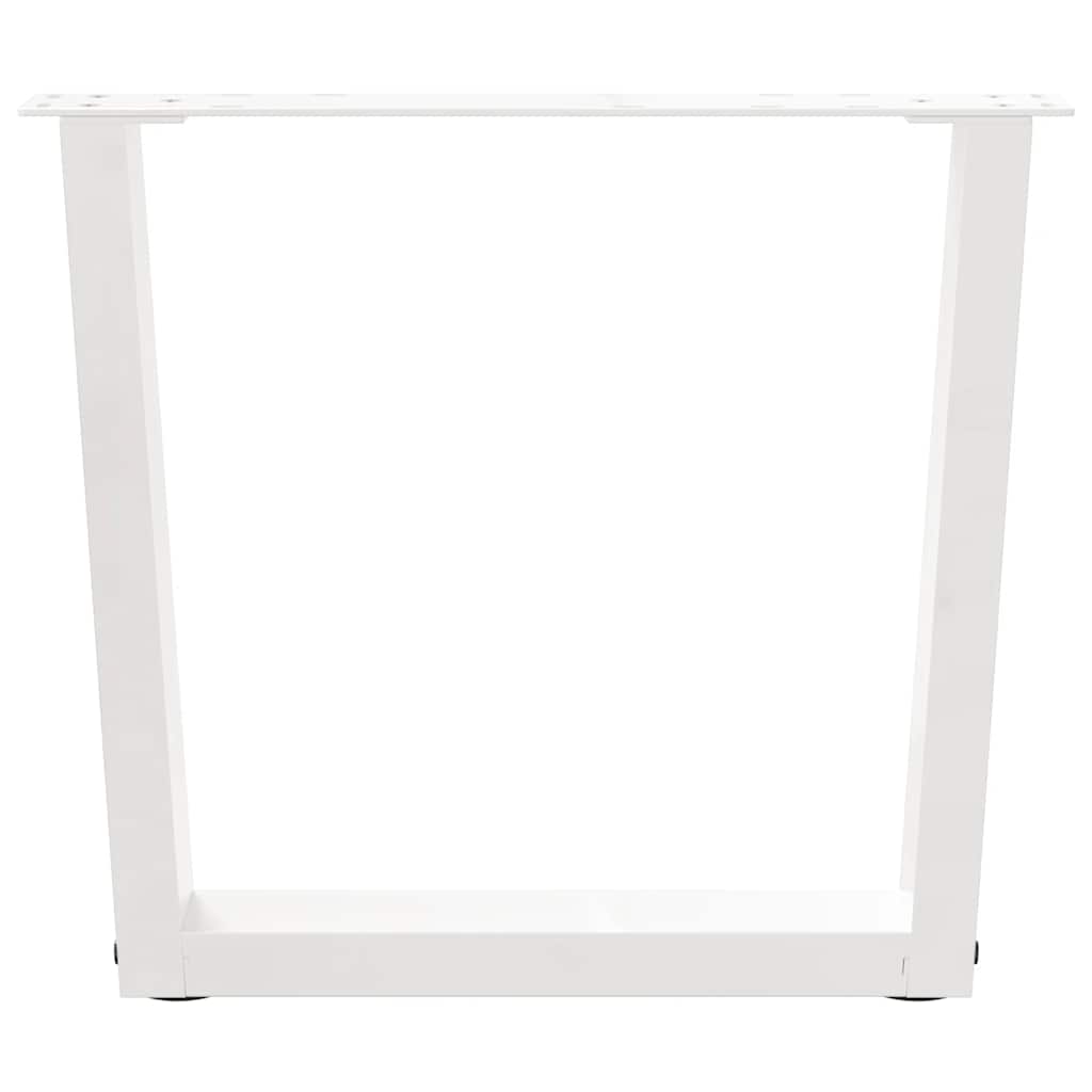 vidaXL Coffee Table Legs V-Shape 2 pcs White 60x(42-43.3) cm Steel