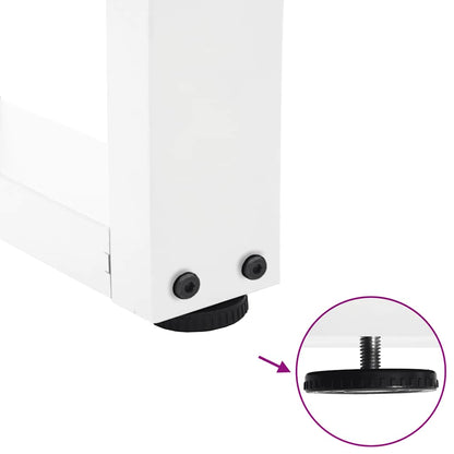 vidaXL Coffee Table Legs V-Shape 2 pcs White 60x(42-43.3) cm Steel