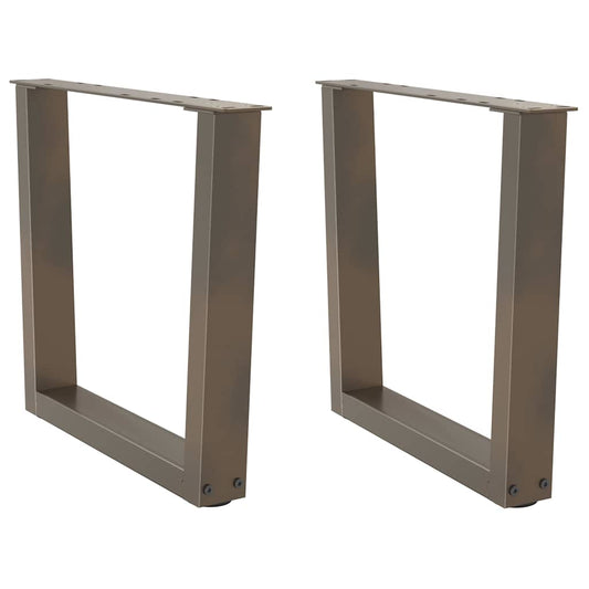 vidaXL Coffee Table Legs V-Shape 2 pcs Natural Steel 60x(42-43.3) cm Steel