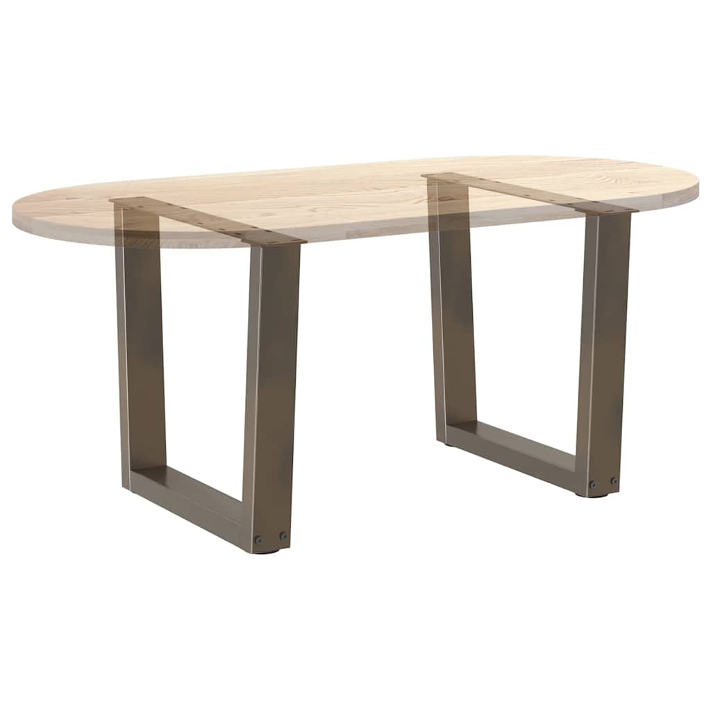 vidaXL Coffee Table Legs V-Shape 2 pcs Natural Steel 60x(42-43,3) cm Steel