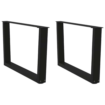 vidaXL Coffee Table Legs V-Shape 2 pcs Black 70x(42-43.3) cm Steel