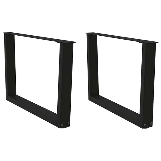 vidaXL Coffee Table Legs V-Shape 2 pcs Black 70x(42-43.3) cm Steel