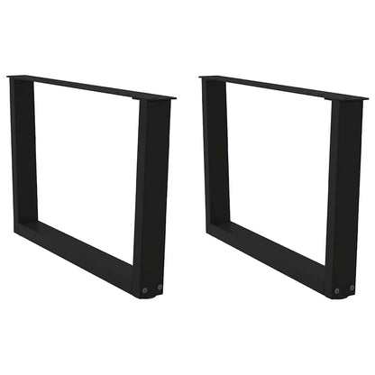 vidaXL Coffee Table Legs V-Shape 2 pcs Black 70x(42-43.3) cm Steel