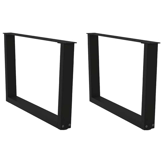 vidaXL Coffee Table Legs V-Shape 2 pcs Black 70x(42-43.3) cm Steel