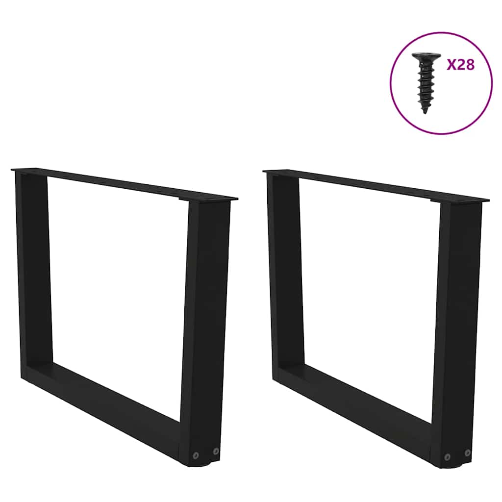 vidaXL Coffee Table Legs V-Shape 2 pcs Black 70x(42-43.3) cm Steel