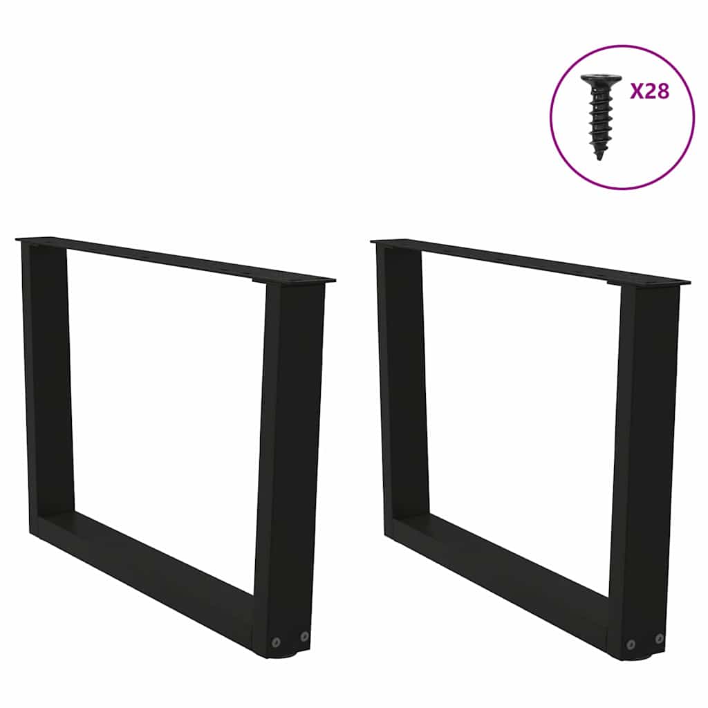 vidaXL Coffee Table Legs V-Shape 2 pcs Black 70x(42-43.3) cm Steel
