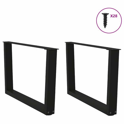 vidaXL Coffee Table Legs V-Shape 2 pcs Black 70x(42-43,3) cm Steel