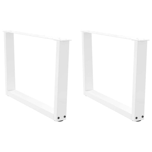 vidaXL Coffee Table Legs V-Shape 2 pcs White 70x(42-43.3) cm Steel