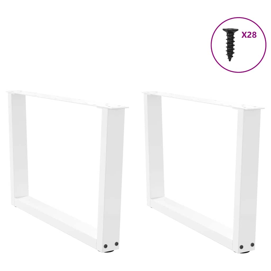 vidaXL Coffee Table Legs V-Shape 2 pcs White 70x(42-43.3) cm Steel