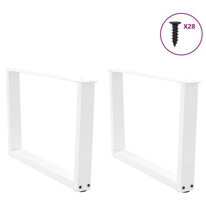 vidaXL Coffee Table Legs V-Shape 2 pcs White 70x(42-43,3) cm Steel