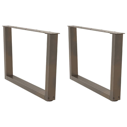 vidaXL Coffee Table Legs V-Shape 2 pcs Natural Steel 70x(42-43.3) cm Steel