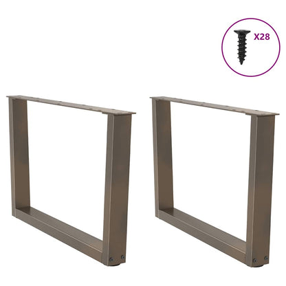 vidaXL Coffee Table Legs V-Shape 2 pcs Natural Steel 70x(42-43.3) cm Steel