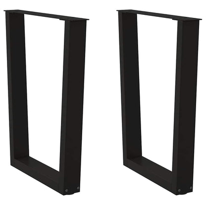vidaXL Dining Table Leg | Black | Powder-coated steel | 60 cm wide
